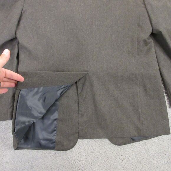 VTG Polo Ralph‎ Lauren Blazer Suit Jacket 43R USA Union Made Wool Solid Gray - Picture 7 of 14